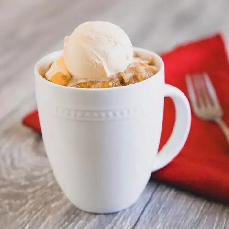 Peach Cobbler in A Mug ~ Gluten Free