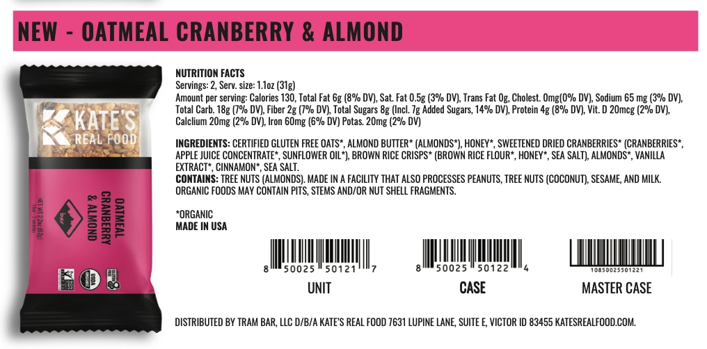 Oatmeal Cranberry & Almond (4-Pack)